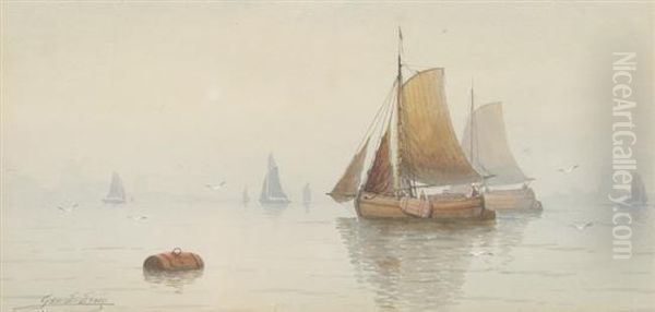 Seascape With Sailboats - view 1