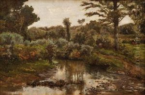 Paisaje Con Rio by Hermenegildo Estevan
