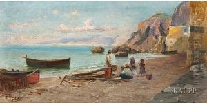 Abend An Der Grosen Marine Auf Capri by Georg Estler