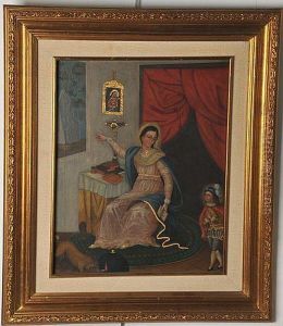 Escena Religiosa. Oleo Sobre Masonite. Enmarcado