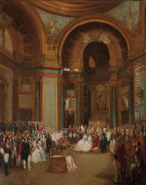 Isabel Ii Con Francisco De Asis Y Su Hermana Luisa Fernanda Con El Duque De Montpensier En La Basilica De Atocha - view 1