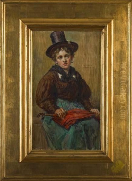 Portrait Of A Woman With Umbrella - view 1
