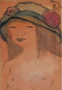 Nude With Hat by E. Etienne