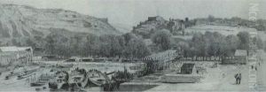 A View Of A Boatyard by Charles Fr. Eustache