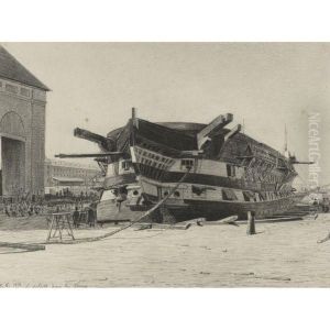 The "tilsitt" In Dry Dock by Charles Fr. Eustache