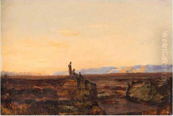 Figures At Dusk In North Africa - view 1