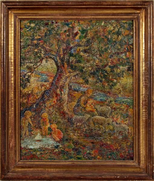 Children Playing Under Tree - view 1