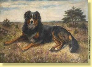 Chienberger Sur Fond De Paysage by A.E. Evans