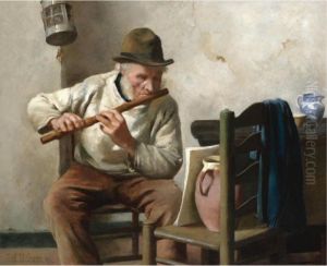 The Flute Player by Frederick Mcnamara Evans