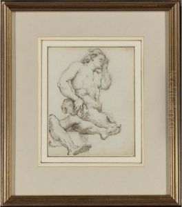 Studies Of Male Nudes Probably After The Antique by George William Evans