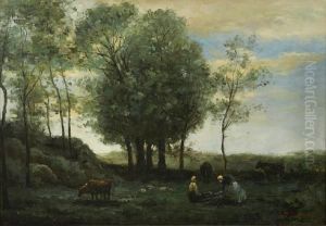 An Extensive Landscape With Figures By A Lake;also A Companion Landscape (a Pair) An Extensive Landscape With Figures By A Lake;also A Companion Landscape (a Pair)