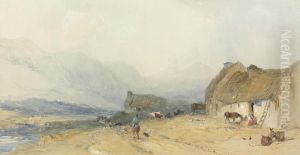 A Figure On Horseback Passing A Scottish Croft by William of Eton Evans