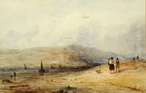Figures On A Beach With Moored Fishing Boats by William of Eton Evans
