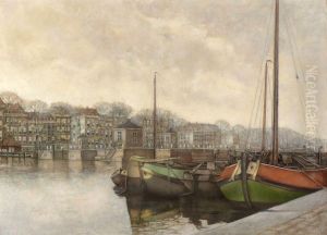 View Of The 'magere Brug' Bridge Across The Amstel by Frans Everbag