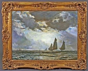 J-class Yachts Off Cowes by John B. Everett