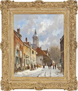 Figures On A Dutch Street In The Snow