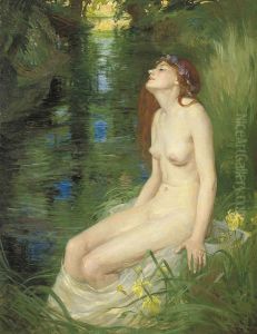 A Nymph Beside A Pool by Reginald Grenville Eves