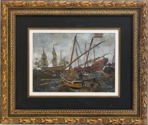 Boats During The Reign Of Peter The Great by Evgen'Evich Lansere Evgenii