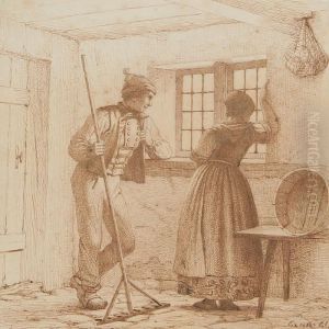 Interior From Amager, Denmark by Julius Exner