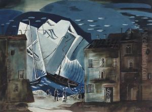 A Harbour Scene by Alexandra Alexandrov Exter