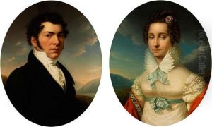 Portraitgemalde Eines Jungen Mannes Undeiner Dame by Franz Eybl