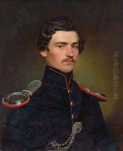Portrait Eines Jungen Herren In Uniform by Franz Eybl
