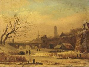 Witte Vrouwen Poort In Utrecht In Winter