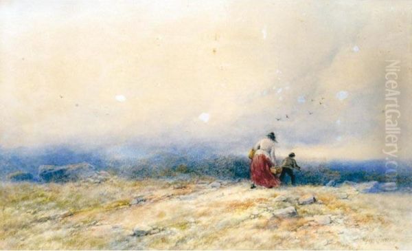 Lady Painting In A River Landscape - view 1