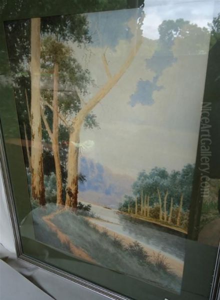 River Landscape With Steamer - view 1