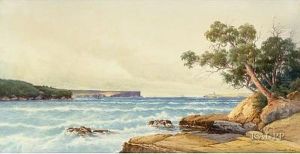 Australische Kustenlandschaft Mit Ans Ufer Schaumenderbrandung by Gladstone Eyre