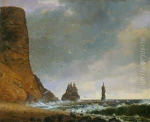 Felsige Kustenlandschaft Auf
Island.
Monogrammiert Und Datiert Unten Rechts: Ce (ligiert) by Johann Christian M. Ezdorf