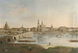 Dresden From The Right Bank Of The Elbe Below The Augustbridge