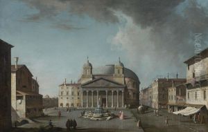 View Of The Pantheon, Rome by Jacopo Fabris Venice
