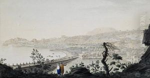 View Of Pozzuoli Showing The High Road From Naples To Pozzuoli And Monte Barbaro by Pietro Fabris