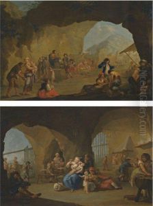 Peasents Dancing In A Grotto