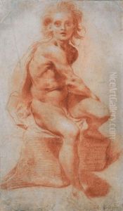 Homme Nu Assis by Pietro Faccini