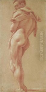 Standing Male Nude Seen From Behind by Pietro Faccini