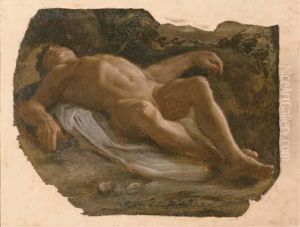 A Reclining Nude Pierced By An Arrow, A Study For A Saint Sebastian by Pietro Faccini