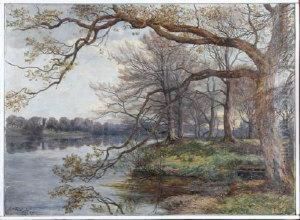Trees By A River by James Jnr Faed
