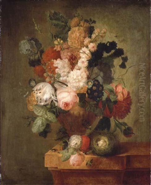 Roses, Carnations, A Tulip And Other Flowers - view 1