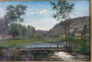 Landskap Med Vattendrag by Carl August Fahlgren