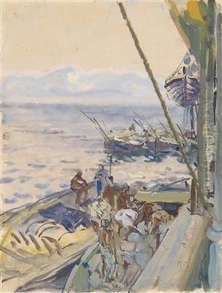 Unloading A Ship - view 1