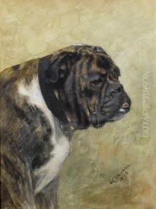 A Portrait Of A Brindle Bulldog by Frances C. Fairman