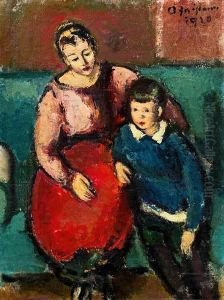Frau Mit Knaben (peter) by Anton Faistauer