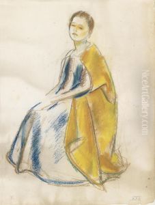 Seated Woman In A Yellow Robe by Anton Faistauer