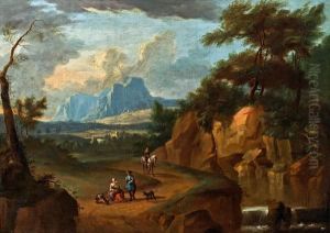 Ideale Landschaft Mit Reisenden by Anton Faistenberger