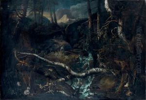 Bergers Et Renards Dans Un Paysage De Torrent En Foret