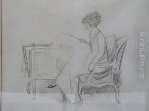 La Collectionneuse De Dessins by Abel Jules Faivre