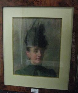Portrait De Dame Au Chapeau by Louis Stanislas Faivre-Duffer