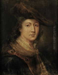 Bildnis Eines Jungen Mannes Mit Rotem Samtbarett by Joachim Martin Falbe